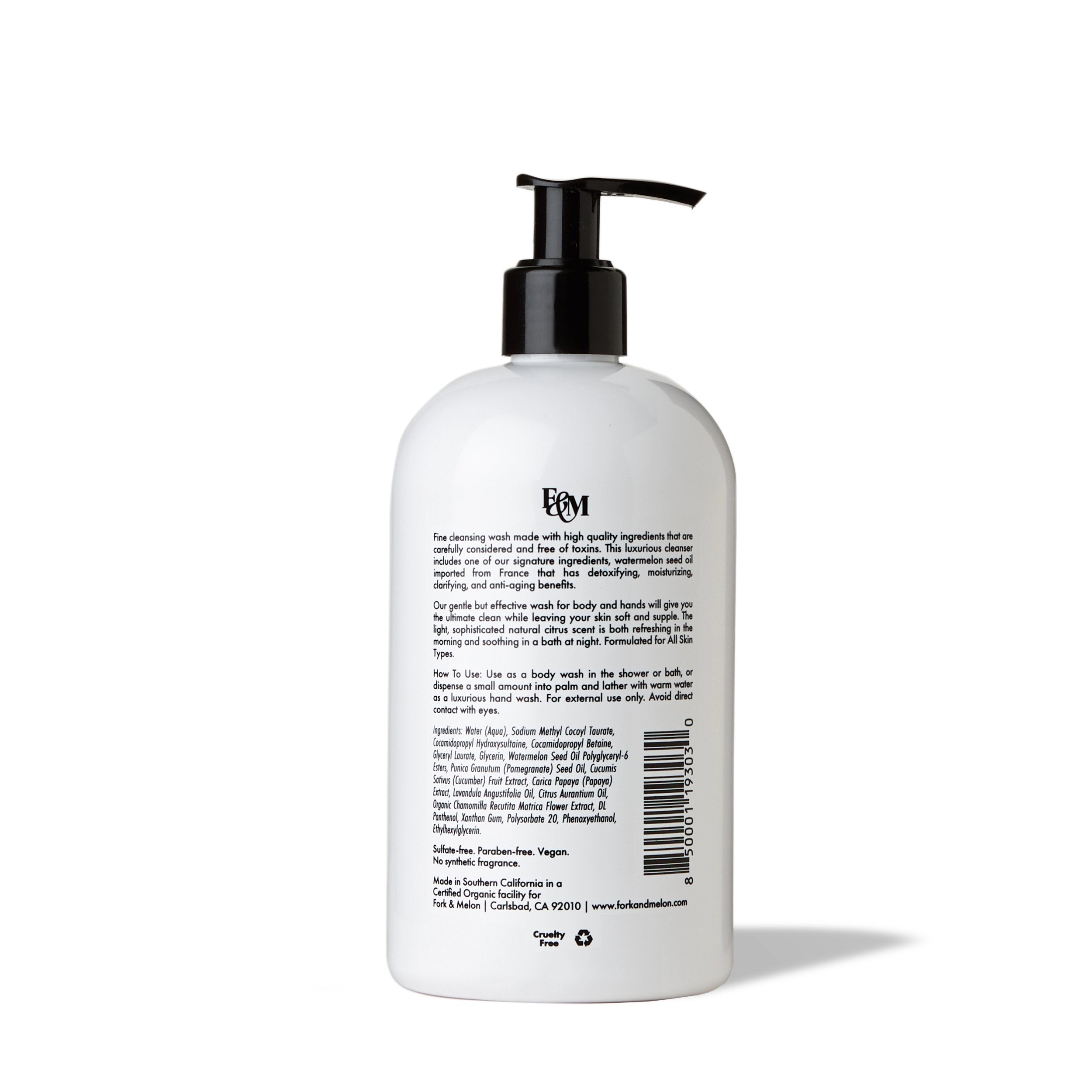 Fine Cleansing Wash for Body & Hands (16oz)