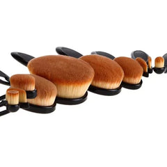 10 Oval Beauty Brushes Set