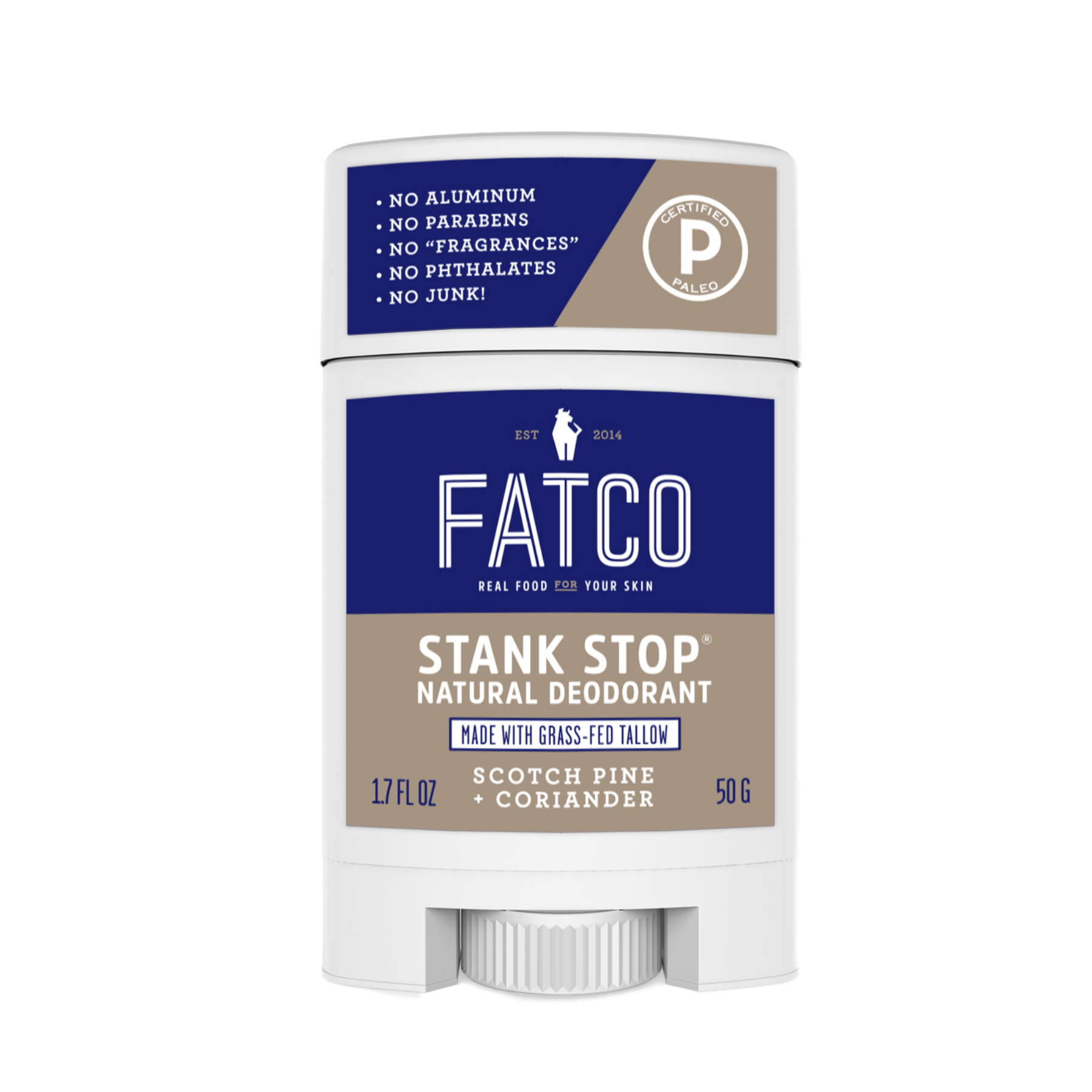 Stank Stop Deodorant Stick, Scotch Pine + Coriander 1.7oz