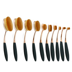 10 Oval Beauty Brushes Set