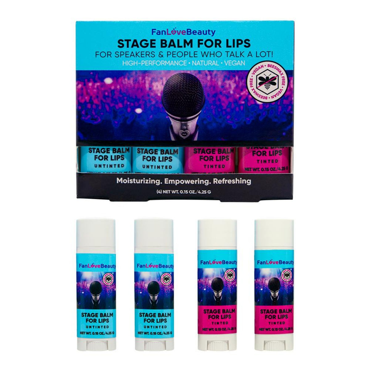 Inclusive 4 Pack Vegan Lip Balm